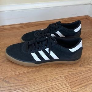 Adidas Lucas Puig black suede skate shoes. Men’s Size 9.5, Women’s size 11.5.